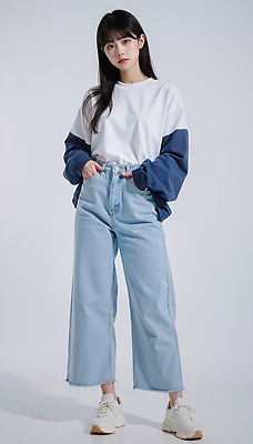 JPG 모델 편집이미지 옷 여자 패션 포즈 티셔츠 일상 캐주얼 청바지 편안함 의료성형뷰티 스타일 편집실사 AI포토 AI인물포토 AI콘텐츠 셔츠 바지 사람 라이프 감각 CG 파일형식