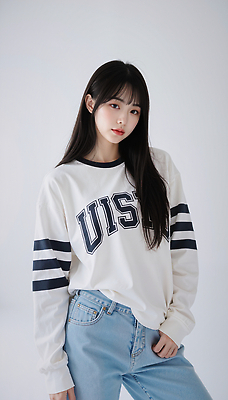 JPG 모델 편집이미지 옷 여자 패션 포즈 미소 유행 촬영 청바지 프레젠테이션 의료성형뷰티 스타일 편집실사 AI포토 AI인물포토 AI콘텐츠 바지 표정 사람 CG 파일형식