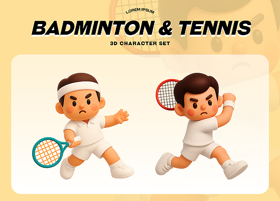 PSD 편집이미지 캐릭터 남자 스포츠 포즈 올림픽 유니폼 운동 3D 코트 테니스 게임 배드민턴 액션 편집3D 옷 놀이 건강 사람 구기 외투 디지털합성 파일형식