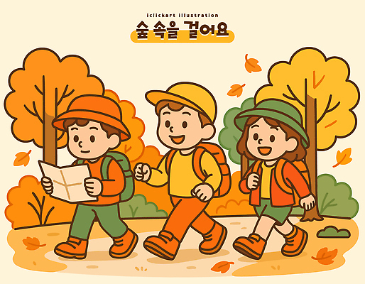 동물 모자 옷 컬러 여행 지도 일러스트 모션 자연 나뭇잎 풍경 햇빛 산책 하이킹 탐험 가을 숲 즐거움 국내일러스트 AI파일 잡화 계절 감정 잎 레저 휴식 태양 생태계 파일형식 벡터