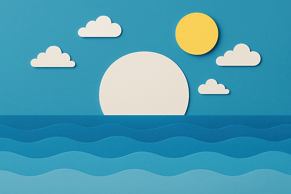 JPG 구름 편집이미지 디자인 파도 바다 자연 하늘 풍경 여름 파란색 태양 평화 페이퍼아트 뷰티풀 편집실사 AI포토 AI콘텐츠 자연요소 계절 컬러 컨셉 CG 생태계 파일형식