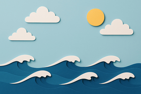 JPG 구름 편집이미지 디자인 여유 파도 바다 컬러 풍경 태양 페이퍼아트 친환경 편집실사 AI포토 AI콘텐츠 자연요소 감정 환경 CG 파일형식