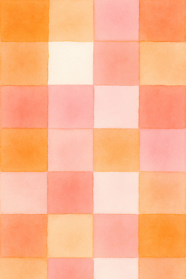 JPG 디자인 예술 분홍색 컬러 패턴 일러스트 수채화 주황색 감각 작품 격자 부드러움 조화 창작 테마 국내일러스트 AI일러스트 AI콘텐츠 무늬 미술 파일형식