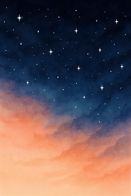 JPG 구름 별 컬러 일러스트 자연 하늘 풍경 빛 평화 우주 고요 관찰 야간 저녁 신비 조용 그라데이션 뷰티풀 유화 국내일러스트 AI일러스트 AI콘텐츠 자연요소 컨셉 모션 미술 생태계 파일형식