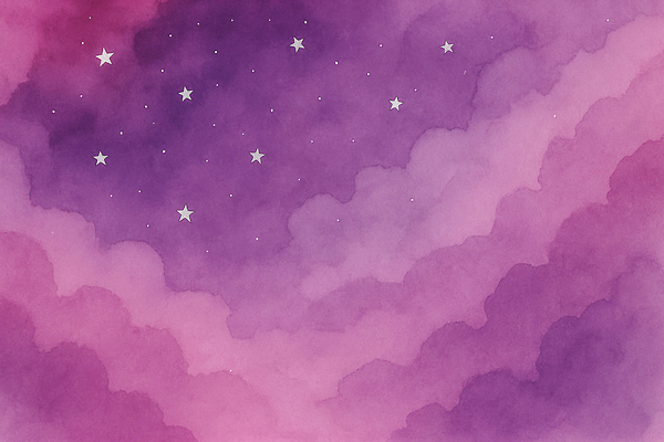 JPG 구름 별 예술 분홍색 컬러 일러스트 상상 자연 하늘 수채화 미술 풍경 반짝임 평화 보라색 고요 꿈 야간 작품 드로잉 창작 국내일러스트 AI일러스트 AI콘텐츠 자연요소 컨셉 모션 문화예술 생태계 파일형식