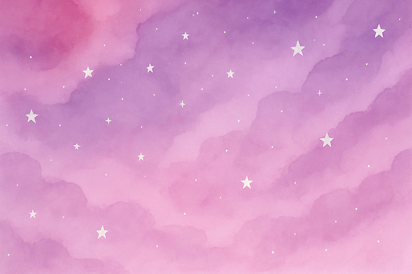 JPG 구름 별 분홍색 컬러 일러스트 자연 하늘 풍경 빛 평화 우주 보라색 고요 꿈 야간 신비 감성 뷰티풀 창의력 국내일러스트 AI일러스트 AI콘텐츠 자연요소 컨셉 생태계 파일형식