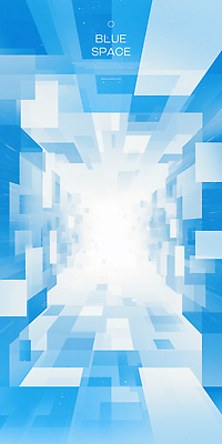 PSD 디자인 예술 일러스트 추상 풍경 그래픽 파란색 빛 디지털 사각형 공간 흐름 체험 투명 터널 신비 모던 질감 창의력 환상 국내일러스트 도형 길 컬러 컨셉 무늬 파일형식