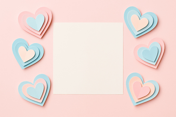 JPG 편집이미지 디자인 커플 감정 종이 분홍색 사랑 이벤트 장식 하트 창작 편집실사 AI포토 AI콘텐츠 카드프레임 모양 컬러 관계 프레임 CG 파일형식