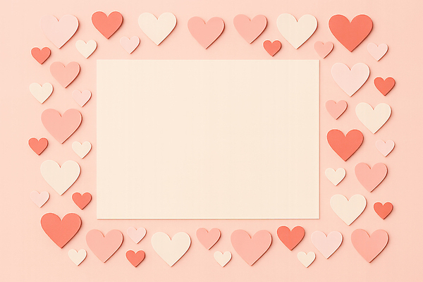 JPG 편집이미지 디자인 기념일 감정 종이 예술 분홍색 컬러 백그라운드 사랑 이벤트 장식 공간 하트 크기 배열 편집실사 AI포토 AI콘텐츠 모양 CG 파일형식