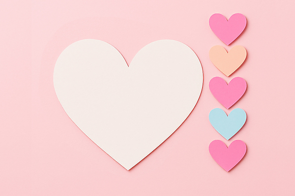 JPG 편집이미지 디자인 감정 종이 예술 분홍색 컬러 백그라운드 사랑 장식 우정 하트 만들기 꾸미기 편집실사 AI포토 AI콘텐츠 모양 모션 친구 CG 파일형식