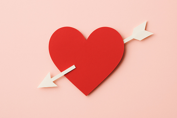 JPG 편집이미지 디자인 감정 예술 분홍색 컬러 백그라운드 화살 아이디어 사랑 빨간색 하트 표현 심볼 창의성 편집실사 AI포토 AI콘텐츠 모양 컨셉 CG 파일형식