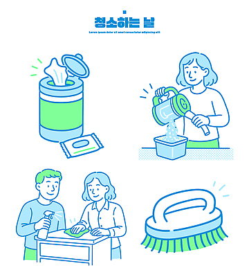 여자 남자 일러스트 가족 모션 탁자 협력 집안 관리 일상 물 깨끗함 쓰레기통 도구 청소도구 청소 세제 정리 청소기 물걸레 국내일러스트 AI파일 자연요소 가구 컨셉 관계 실내 사람 라이프 전자제품 걸레 파일형식 벡터