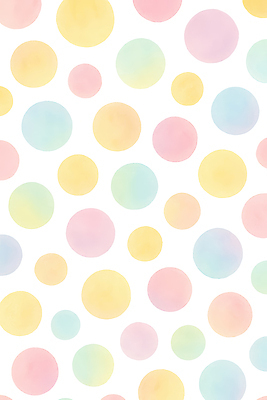 JPG 디자인 컬러 백그라운드 패턴 일러스트 장식 다양 흰색 원형 화려 크기 그림 질감 부드러움 단순화된 색채 아기자기 국내일러스트 AI일러스트 AI콘텐츠 도형 다수 컨셉 무늬 감각 파일형식