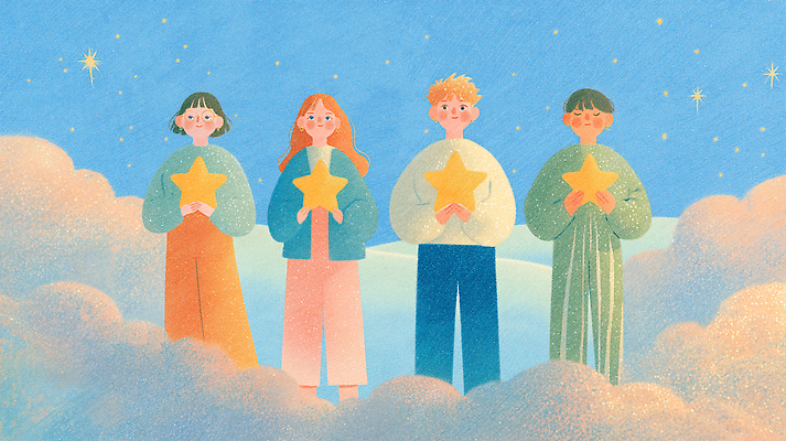 JPG 구름 행복 별 어린이 컬러 일러스트 상상 자연 하늘 함께함 밝음 웃음 풍경 여름 파란색 친구 반짝임 꿈 춤 장면 국내일러스트 AI일러스트 AI콘텐츠 자연요소 계절 감정 컨셉 관계 모션 문화예술 표정 사람 생태계 파일형식