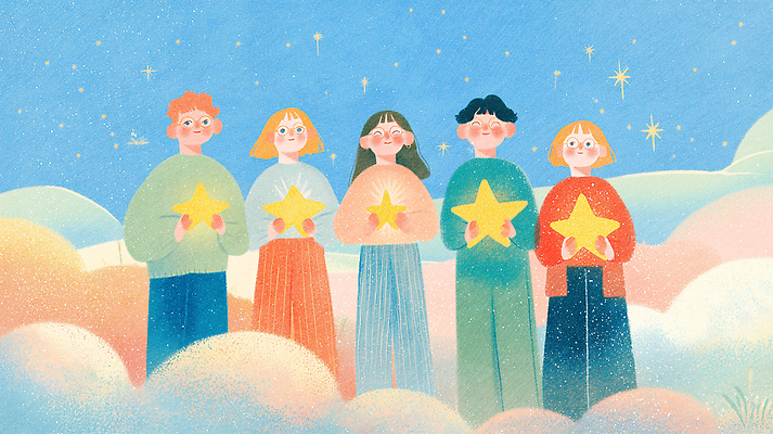 JPG 구름 행복 감정 별 컬러 일러스트 상상 자연 하늘 따뜻함 풍경 친구 빛 숫자 우정 꿈 만남 그림 뷰티풀 순간 국내일러스트 AI일러스트 AI콘텐츠 자연요소 문자 컨셉 관계 생태계 파일형식