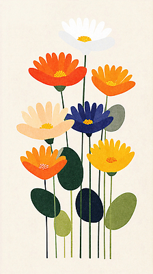 JPG 식물 디자인 꽃잎 꽃 감정 예술 컬러 백그라운드 일러스트 자연 생명 일상 초록색 햇빛 정원 화려 화단 화사함 조화 뷰티풀 국내일러스트 AI일러스트 AI콘텐츠 컨셉 라이프 태양 생태계 파일형식