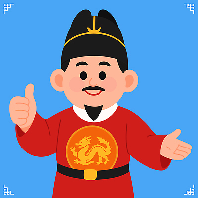 캐릭터 디자인 남자 감정 문화 상징 컬러 포즈 백그라운드 일러스트 미소 웃음 손짓 생활 그래픽 파란색 엄지손가락 표현 전통의상 그림 국내일러스트 AI파일 전통 손가락 모션 표정 사람 파일형식 벡터