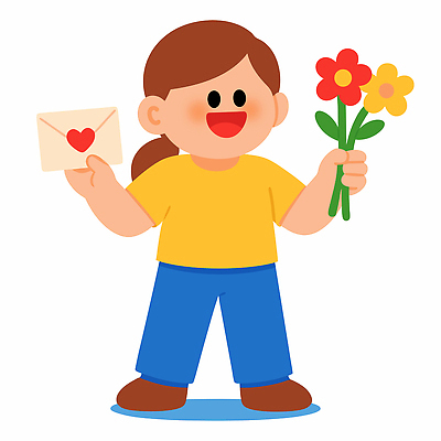 꽃 행복 어린이 티셔츠 일러스트 선물 사랑 웃음 장식 친구 기쁨 축하 메시지 편지 즐거움 소통 국내일러스트 AI파일 식물 감정 컨셉 셔츠 관계 표정 사람 파일형식 벡터