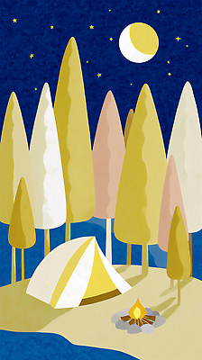 JPG 나무 별 컬러 여행 일러스트 자연 밤하늘 휴식 조명 텐트 풍경 야외 여름 고요 캠핑 로맨틱 달 편안함 모닥불 힐링 국내일러스트 AI일러스트 AI콘텐츠 자연요소 식물 계절 컨셉 하늘 불 레저 캠핑도구 감각 야간 생태계 파일형식