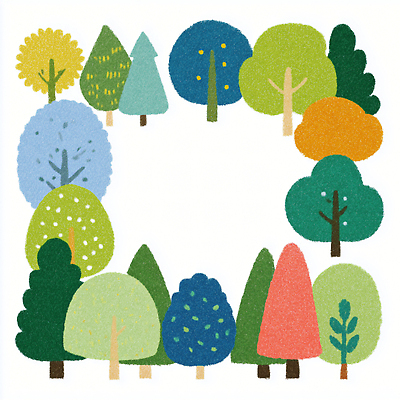 JPG 나무 식물 컬러 일러스트 자연 생명 풍경 초록색 파란색 평화 자연보호 환경 숲속 숲 생태계 조화 국내일러스트 AI일러스트 AI콘텐츠 컨셉 보호 파일형식