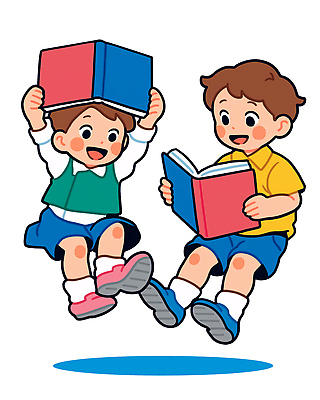 PSD 교육 어린이 컬러 일러스트 모션 상상 놀이 책 친구 학습 독서 즐거움 그림책 사교 창의력 국내일러스트 감정 관계 사람 파일형식