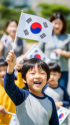 JPG 편집이미지 기념일 나라 어린이 모션 기념 웃음 이벤트 햇빛 축제 그룹 놀이터 태극기 즐거움 의료성형뷰티 편집실사 AI포토 AI인물포토 AI콘텐츠 감정 놀이 표정 사람 태양 국기 CG 파일형식