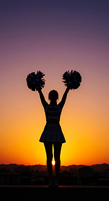 JPG 편집이미지 여자 실루엣 스포츠 유니폼 응원 모션 하늘 협력 노을 축제 저녁 치어리더 열정 의료성형뷰티 편집실사 AI포토 AI인물포토 AI콘텐츠 자연요소 옷 감정 촬영기법 사람 야간 CG 파일형식