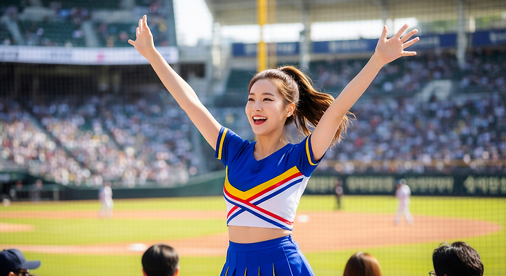 JPG 편집이미지 행복 스포츠 응원 모션 경기 여름 청춘 햇빛 소리 경기장 활발 야구 군중 즐거움 치어리더 의료성형뷰티 편집실사 AI포토 AI인물포토 AI콘텐츠 계절 감정 컨셉 스포츠시설 사람 태양 구기 CG 파일형식