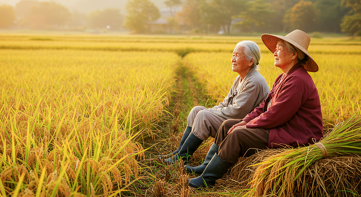 JPG 편집이미지 전통 여유 농업 자연 휴식 일상 햇빛 평화 수확 가을 농촌 농부 의료성형뷰티 편집실사 AI포토 AI인물포토 AI콘텐츠 직업 계절 감정 산업 컨셉 라이프 태양 시골 CG 생태계 파일형식