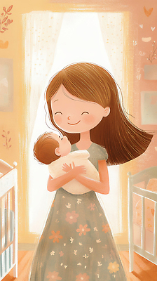 JPG 행복 일러스트 가족 엄마 따뜻함 사랑 미소 일상 인테리어 기쁨 방 아기용품 육아 아기 아이방 국내일러스트 AI일러스트 AI콘텐츠 디자인 감정 관계 표정 사람 라이프 오브젝트 파일형식