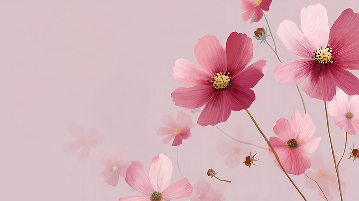 JPG 식물 디자인 꽃잎 꽃 예술 분홍색 컬러 꽃다발 백그라운드 일러스트 자연 장식 인테리어 봄 흰색 배열 부드러움 화사함 감성 뷰티풀 국내일러스트 AI일러스트 AI콘텐츠 계절 컨셉 감각 생태계 파일형식