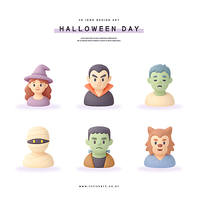 PSD 아이콘 캐릭터 디자인 티셔츠 놀이 3D아이콘 축제 할로윈 마법사 유령 흡혈귀 몬스터 미라 코스프레 좀비 셔츠 파일형식