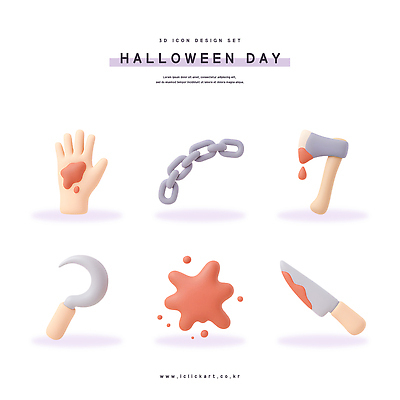 PSD 아이콘 손 디자인 무기 그래픽 3D아이콘 할로윈 물방울 혈액 칼 쇠사슬 그림 공포 도끼 신체부위 파일형식