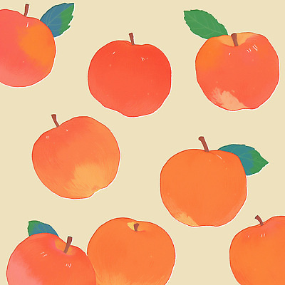 PSD 식물 디자인 예술 컬러 백그라운드 잎 패턴 과일 일러스트 자연 그래픽 원형 사과 상큼 뷰티풀 색채 디지털아트 국내일러스트 도형 무늬 생태계 파일형식