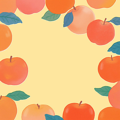 PSD 디자인 컬러 백그라운드 패턴 과일 일러스트 자연 따뜻함 장식 여름 유행 신선 원형 사과 복숭아 조화 뷰티풀 국내일러스트 도형 계절 무늬 생태계 파일형식