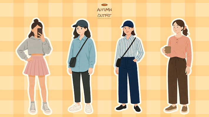 PSD 모델 모자 디자인 옷 여자 패션 컬러 포즈 신발 일러스트 장신구 바지 일상 캐주얼 치마 유행 가을 스웨터 블라우스 스타일 국내일러스트 잡화 계절 상의 하의 사람 라이프 파일형식