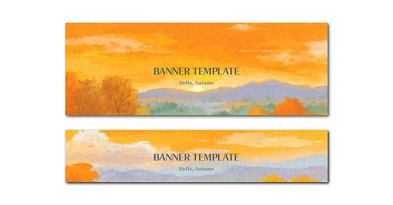 나무 템플릿 디자인 배너 배너템플릿 자연 산 풍경 노을 주황색 금색 가을 편안함 뷰티풀 색감 AI파일 자연요소 식물 계절 컬러 감각 생태계 파일형식 벡터