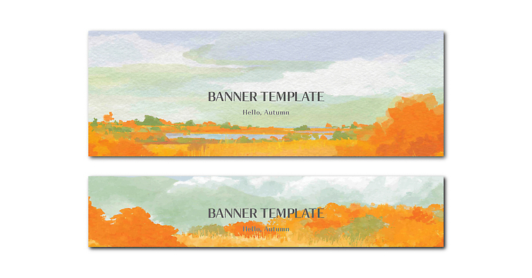 나무 템플릿 디자인 배너 배너템플릿 컬러 자연 하늘 수채화 풍경 그래픽 가을 뷰티풀 예시 AI파일 식물 계절 생태계 파일형식 벡터