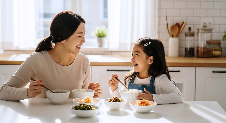 JPG 편집이미지 행복 가족 관계 탁자 모녀 아침 반찬 대화 사랑 일상 햇빛 주방 식사 즐거움 순간 의료성형뷰티 편집실사 AI포토 AI인물포토 AI콘텐츠 주간 딸 감정 음식 가구 엄마 말하기 라이프 태양 CG 파일형식