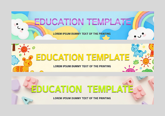 PSD 동물 구름 템플릿 디자인 배너템플릿 교육 가로배너 어린이 컬러 백그라운드 무지개 그래픽 장식 학습 창의력 배너세트 아기자기 자연요소 배너 컨셉 사람 가로 세트 파일형식