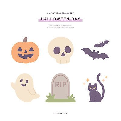 캐릭터 디자인 일러스트 놀이 호박 해골 그래픽 장식 축제 고양이 할로윈 유령 비석 박쥐 국내일러스트 AI파일 채소 포유류 뼈 반려동물 파일형식 벡터