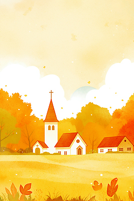 JPG 나무 일러스트 자연 하늘 주택 따뜻함 풍경 야외 일상 햇빛 교회 주황색 산책 가을 조용 전원생활 뷰티풀 색감 알록달록 국내일러스트 AI일러스트 AI콘텐츠 식물 계절 컬러 종교건축 휴식 건물 라이프 생활 컬러풀 태양 생태계 파일형식