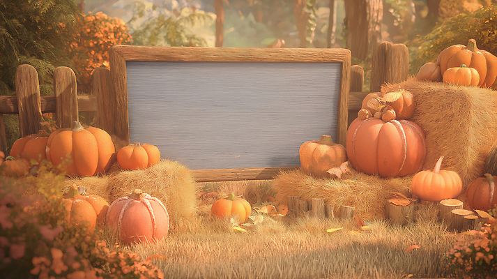 JPG 편집이미지 전통 자연 생명 호박 풍경 농장 정원 수확 발코니 가을 짚더미 조용 색감 목가 이미지편집 AI컴퓨터그래픽 AI콘텐츠 계절 농업 채소 볏짚 생태계 파일형식 더미