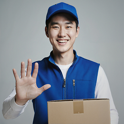 JPG 편집이미지 남자 유니폼 직장 표정 웃음 파란색 상자 사무실 인사 택배기사 상품 배송 긍정적 의료성형뷰티 편집실사 AI포토 AI인물포토 AI콘텐츠 택배없는날 옷 감정 컬러 회사 비즈니스 사람 예절 배달원 CG 제도 파일형식