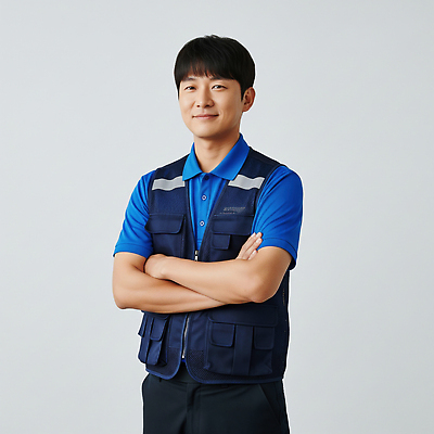 JPG 편집이미지 남자 컬러 포즈 백그라운드 비즈니스 직장 작업복 미소 정장 환경 작업 자신감 택배기사 직원 서비스 의료성형뷰티 편집실사 AI포토 AI인물포토 AI콘텐츠 택배없는날 옷 감정 회사 표정 사람 배달원 CG 제도 파일형식