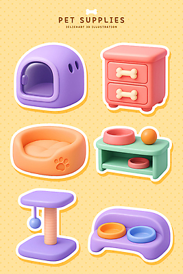 PSD 동물 편집이미지 그릇 디자인 컬러 디저트 장식 반려동물 소파 장난감 환경 침대 양동이 오브젝트 편집3D 식기 음식 가구 의자 3D 파일형식