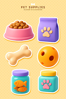 PSD 편집이미지 그릇 디자인 컬러 뼈 어류 반려동물 장난감 귀여움 고양이 자신감 강아지 먹이 오브젝트 편집3D 동물 식기 감정 컨셉 포유류 3D 수중동물 개 파일형식