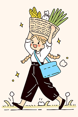 식물 행복 채소 일러스트 자연 웃음 풍경 소녀 일상 여름 농작물 농장 바구니 걷기 희망 흙 자유 국내일러스트 AI파일 계절 여자 감정 어린이 컨셉 농업 모션 표정 라이프 생태계 파일형식 벡터