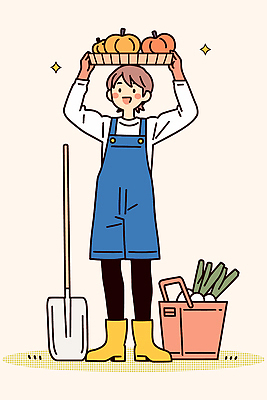 행복 밭 농업 채소 일러스트 자연 곡류 웃음 일상 농장 환경 정원 기쁨 수확 가을 신선 작업 농부 즐거움 국내일러스트 AI파일 직업 계절 감정 산업 표정 라이프 생태계 파일형식 벡터