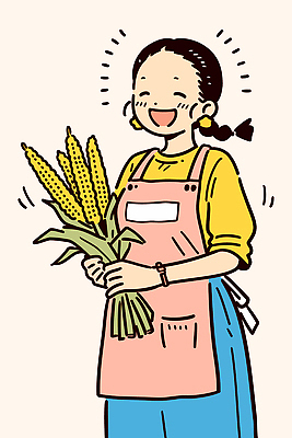 식물 전통 행복 농업 채소 과일 일러스트 자연 옥수수 요리 웃음 농장 귀여움 농사 수확 신선 농부 즐거움 민속 국내일러스트 AI파일 직업 감정 산업 컨셉 곡류 표정 생태계 파일형식 벡터